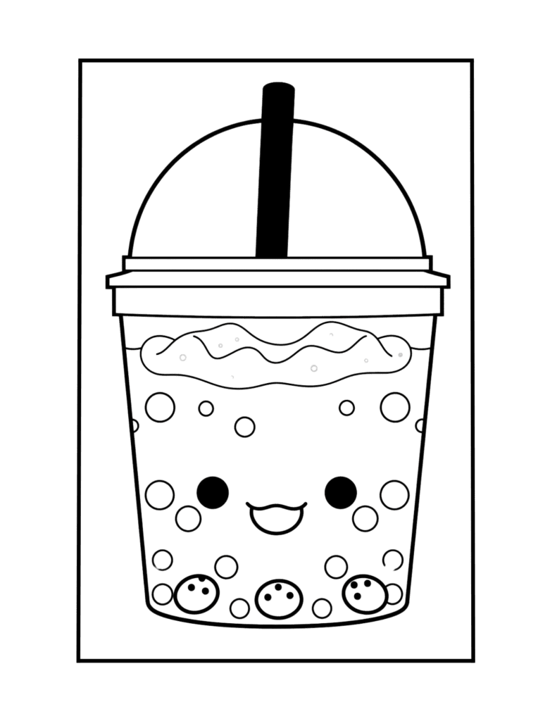 Boba Tea Coloring Pages Free Printable Coloring Sheets