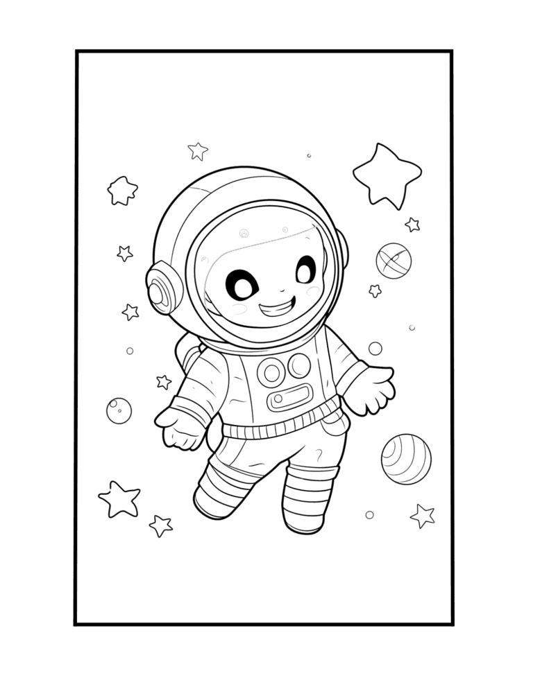 space coloring page free pdf printable