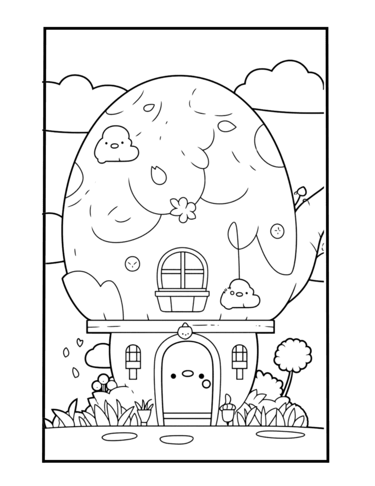 house coloring page cute coloring sheet