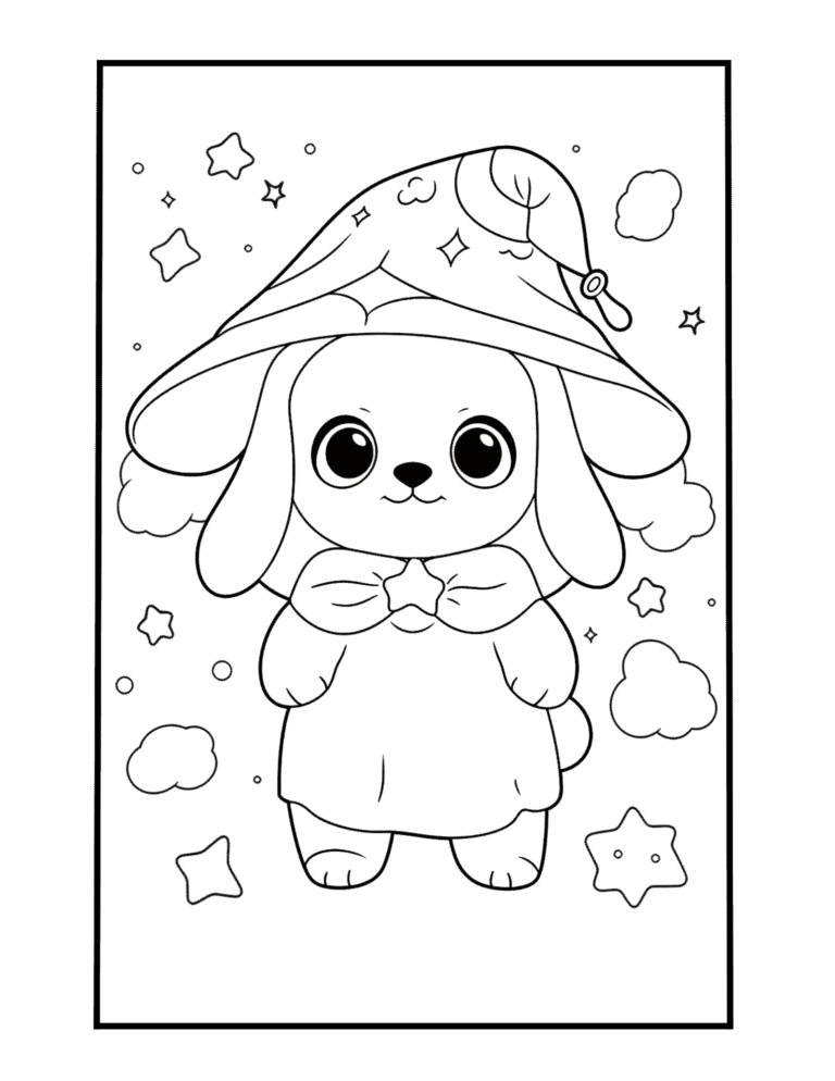 Dog Witch Coloring Pages Free PDF Printable