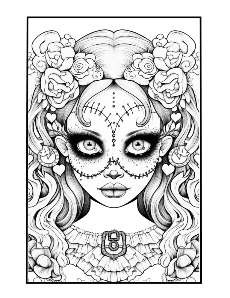 free coloring page for adults with gothic elements