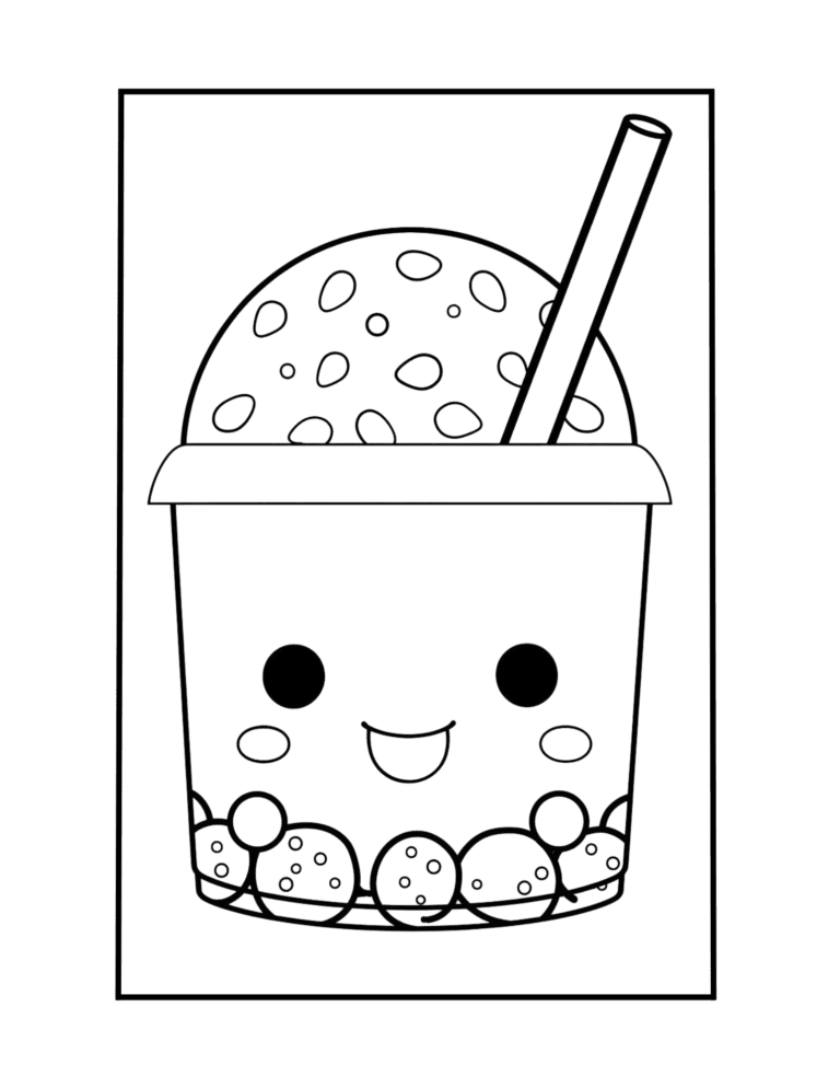 Boba Tea Free Printable Coloring Sheet