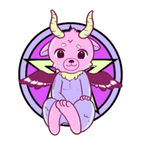 cute baphomet drawing logo