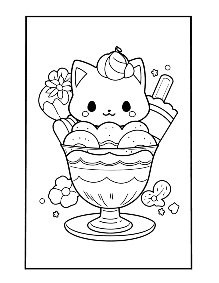 Cute Food and Sweets Coloring Delight