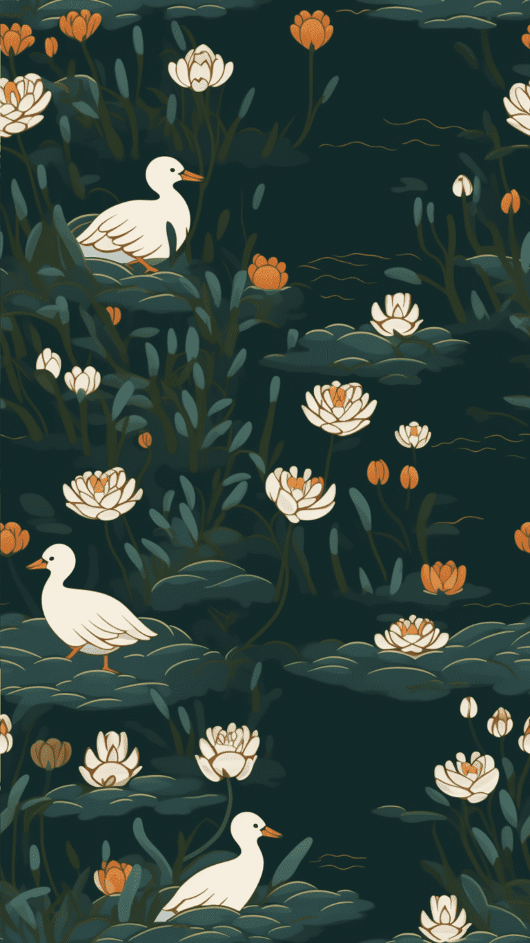 Cool wallpaper in edo style with ducks