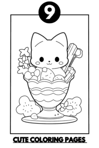 NINE Free Coloring Pages. Cute Food and Sweets Coloring Delight ​​