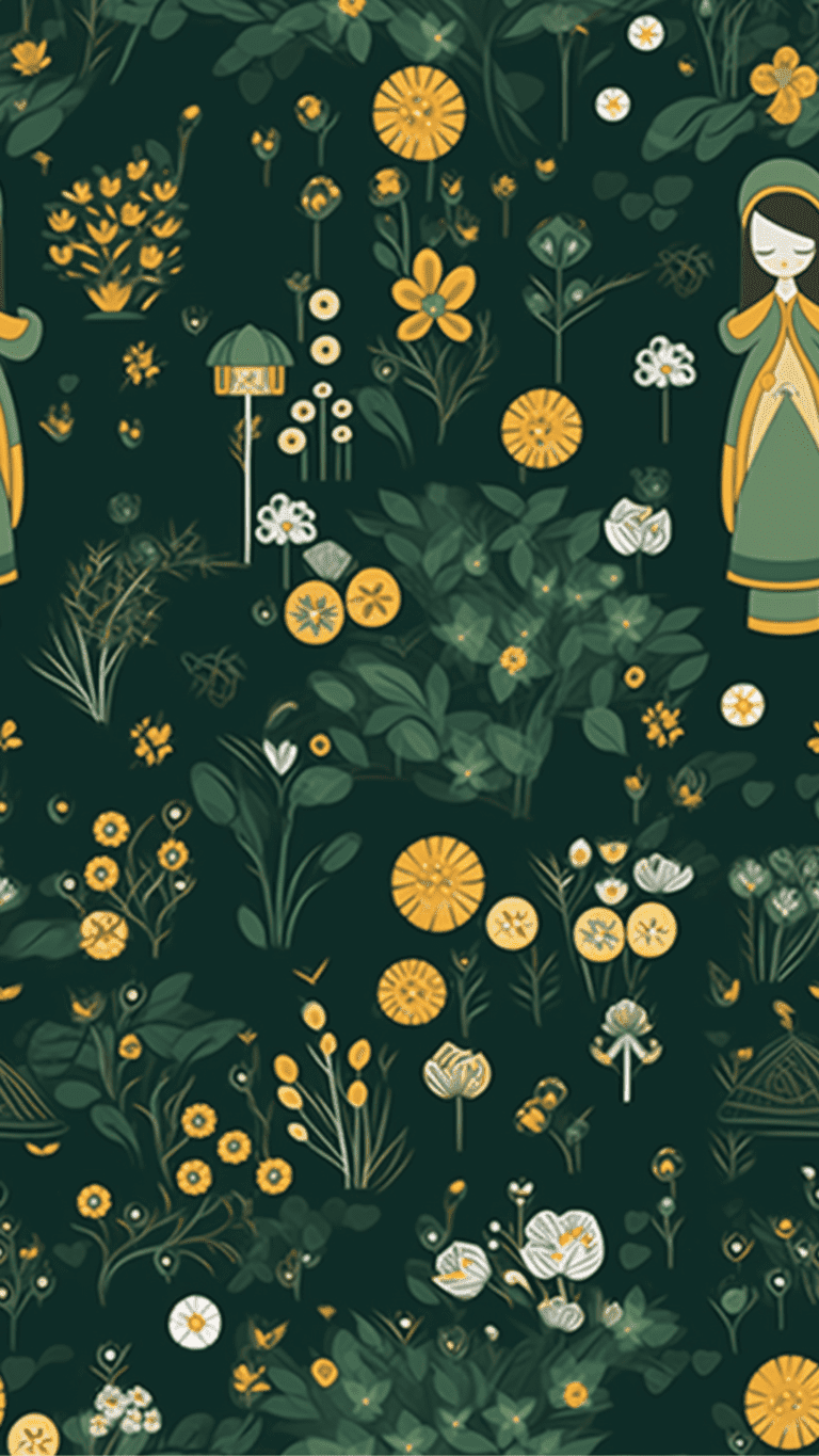 Yellow and green wallpaper