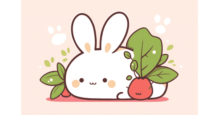 Cute rabbit red and green color contrast theory