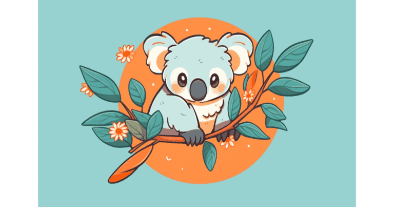 Cute koala bluee and orange contrast