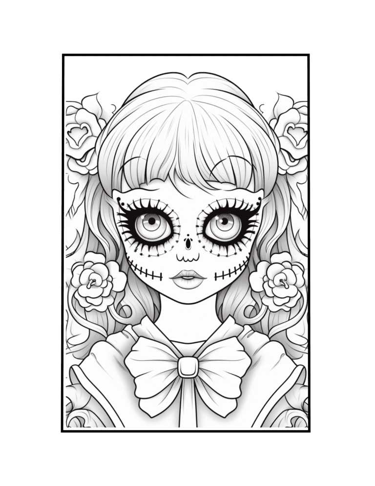 Gothic girl coloring page