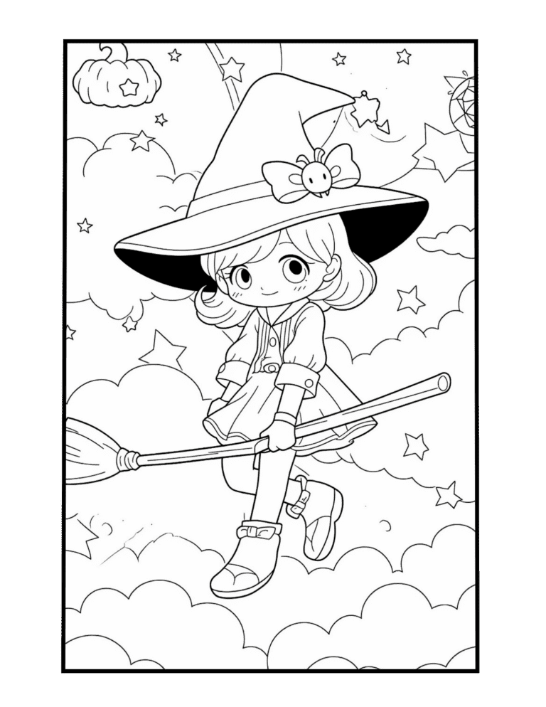 Witch on the broom free pdf printable