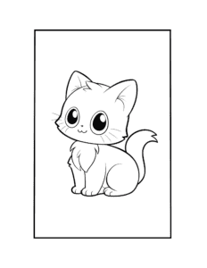 cute kitty coloring page