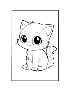 free coloring sheet with kitty