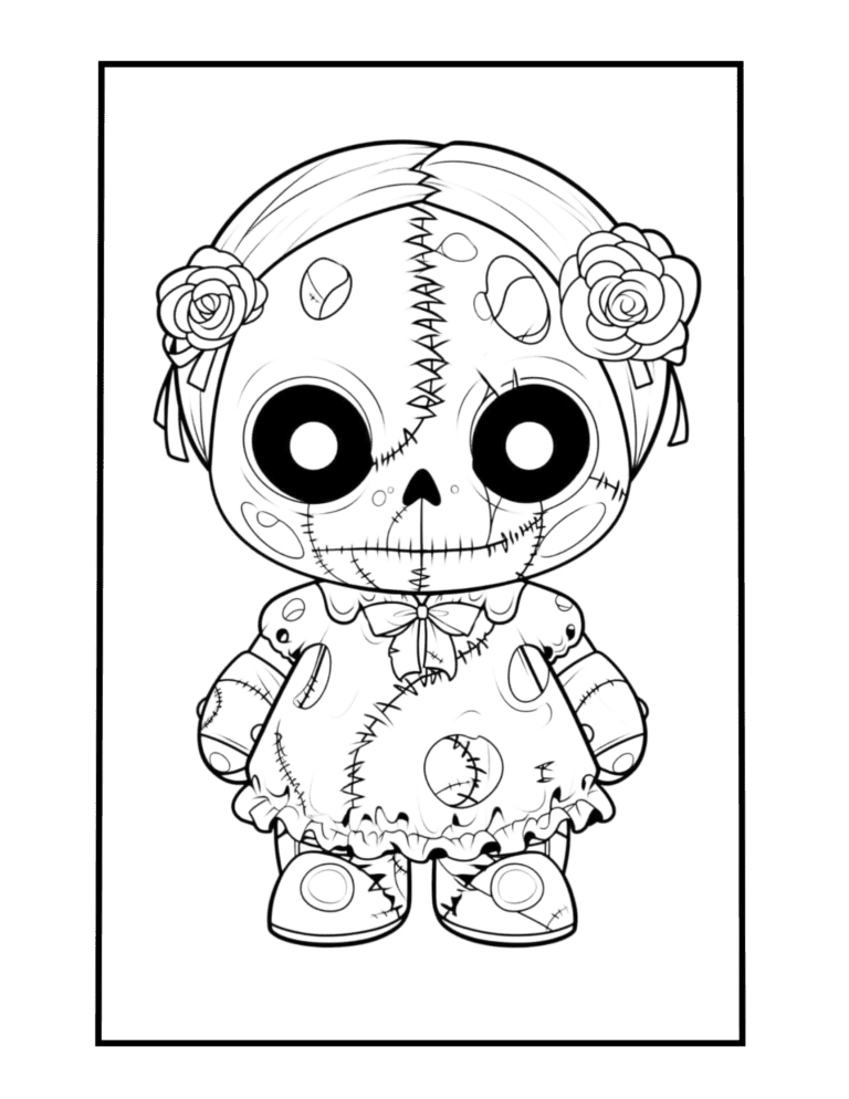 Creepy Doll Coloring Page