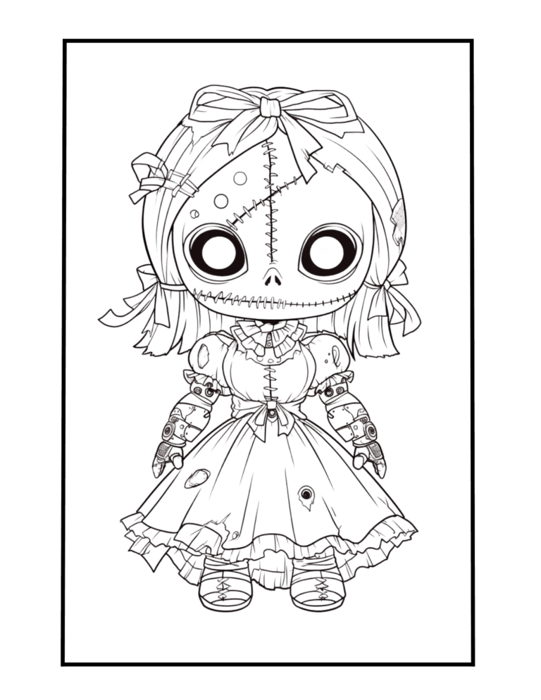 creepy toy coloring page