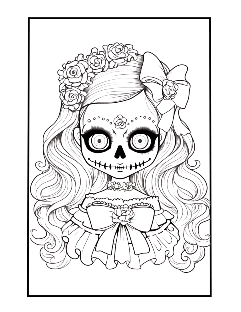 creepy portrait coloring page