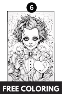 gothic creepy coloring page feature image