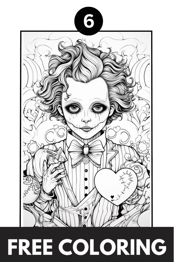 gothic creepy coloring page feature image