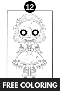 Creepy Doll Coloring Pages: 12 free coloring pages to print