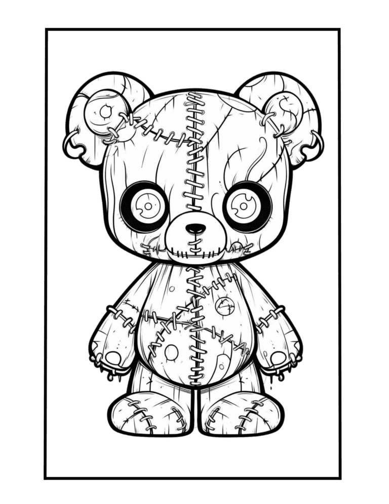 pastel goth teddy bear