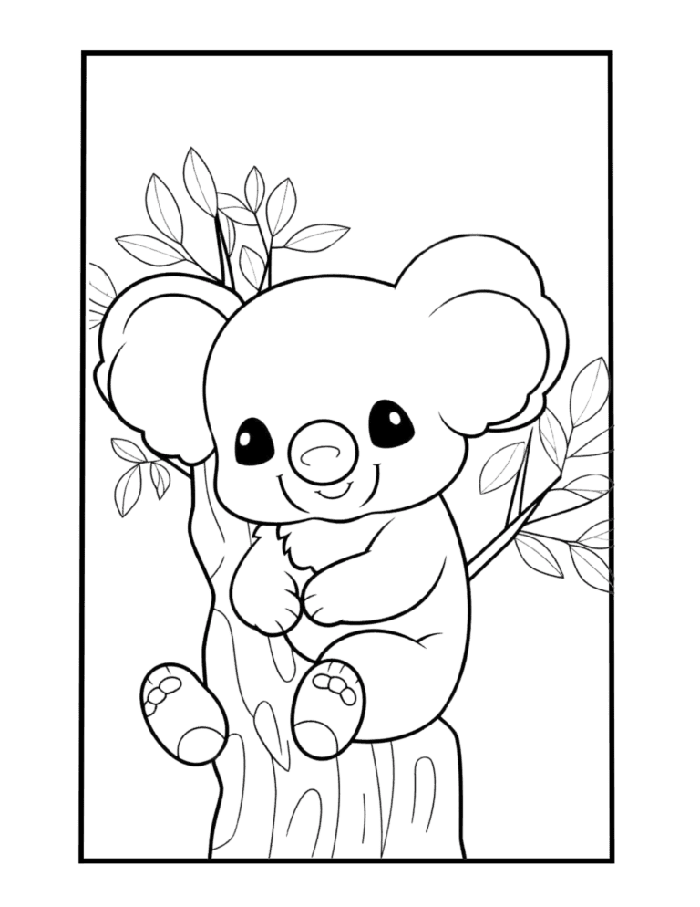 cute koala coloring page