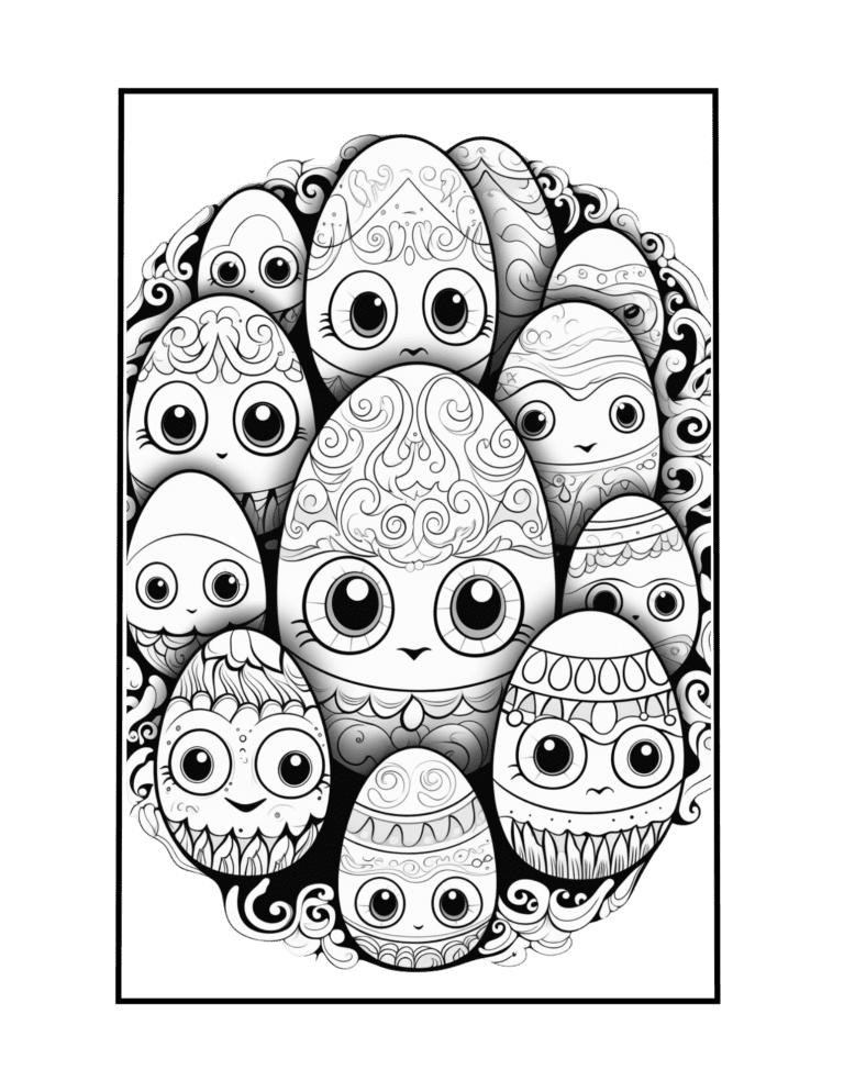 Creepy easter coloring page