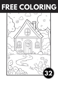 house Coloring Book Pages: Big Collection Of 32 Cute Coloring Sheets