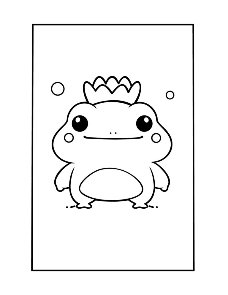 Kawaii Frog Coloring Pages