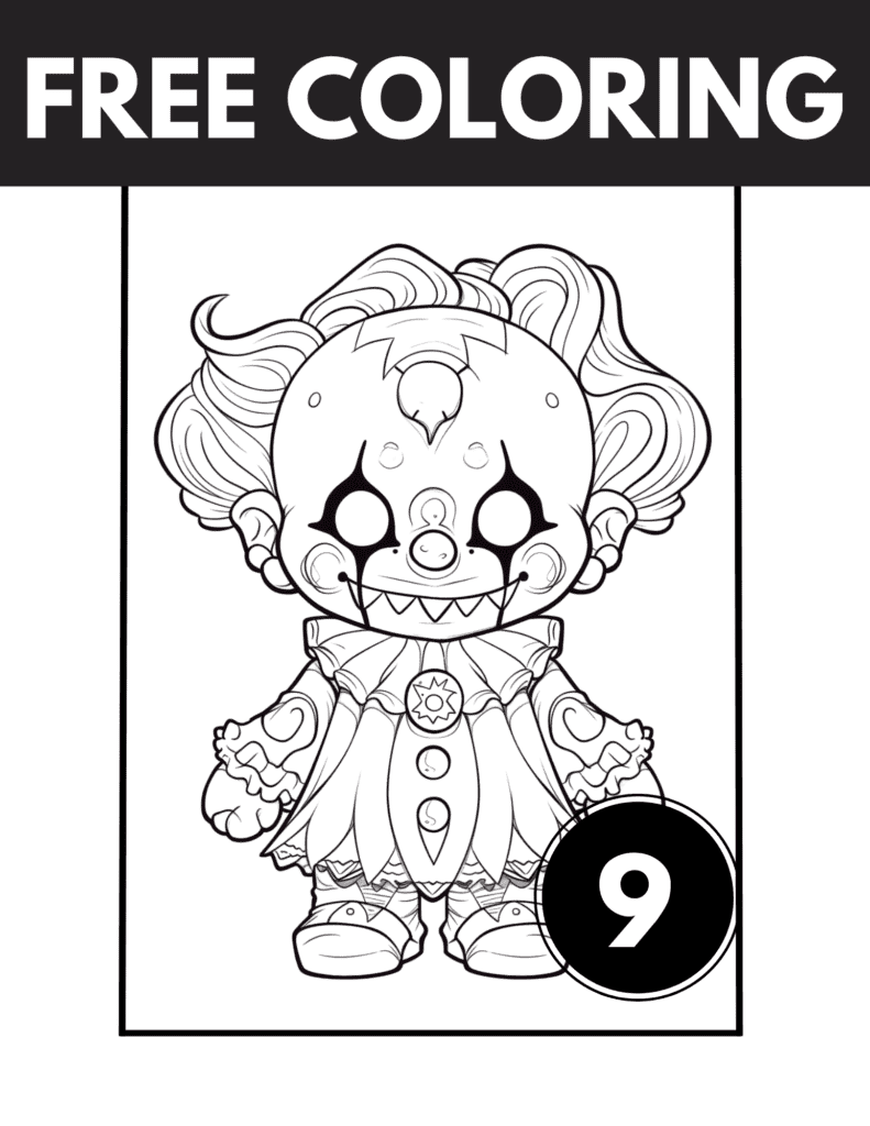 Scary Clown Coloring Sheet