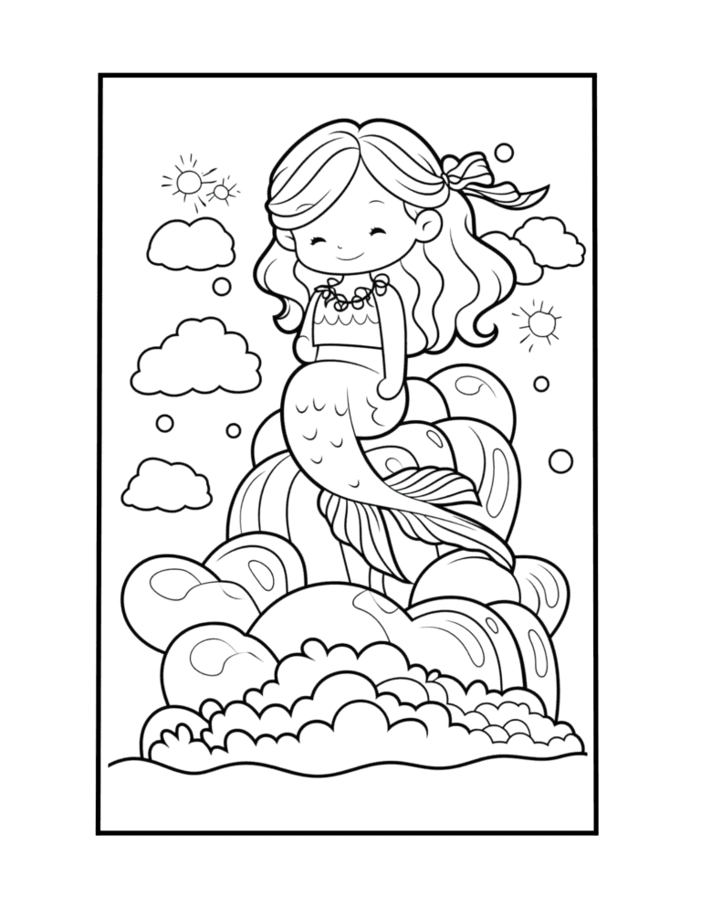 mermaid coloring sheet