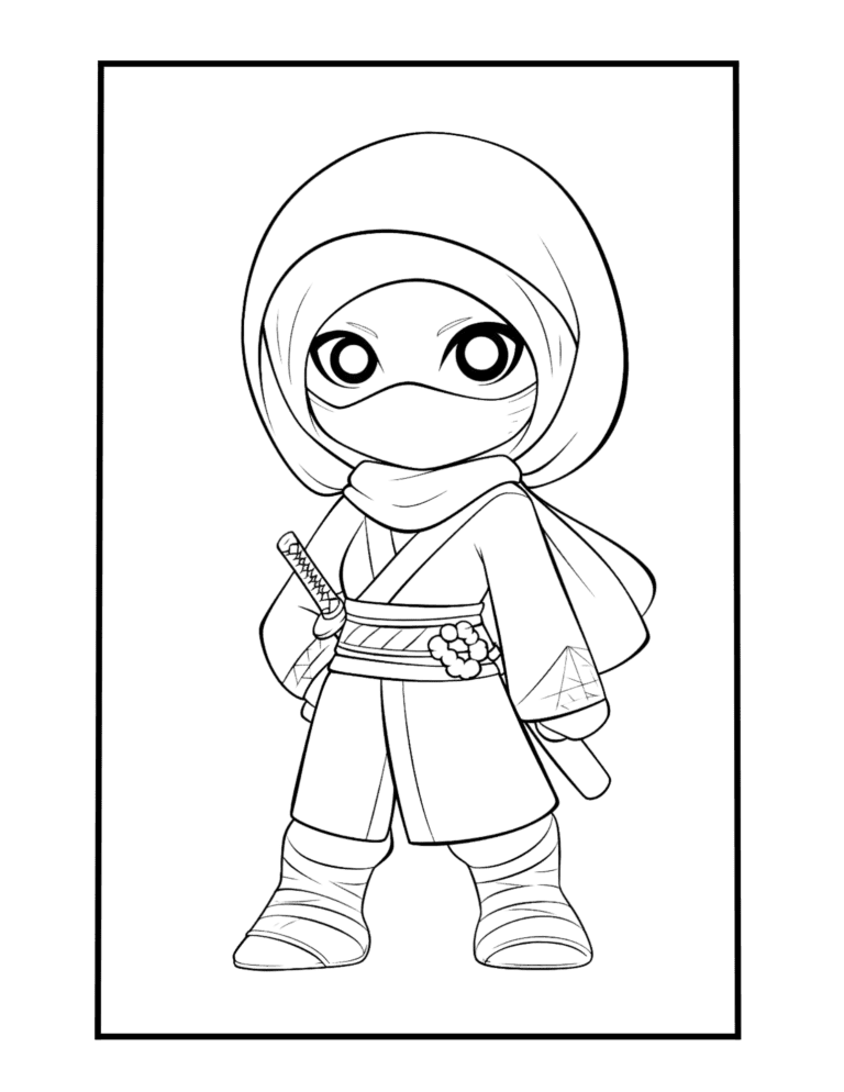 ninja girl coloring sheet