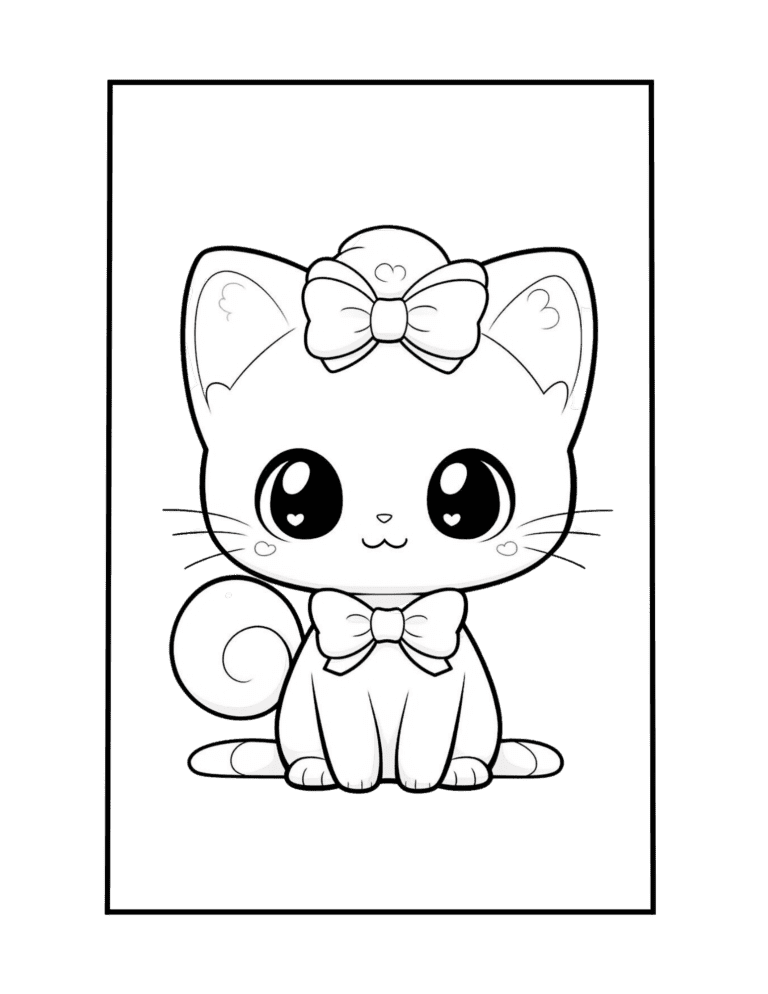 adorable cat coloring page
