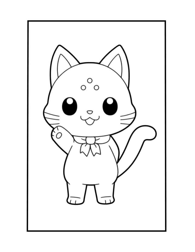 cute chibi cat coloring sheets