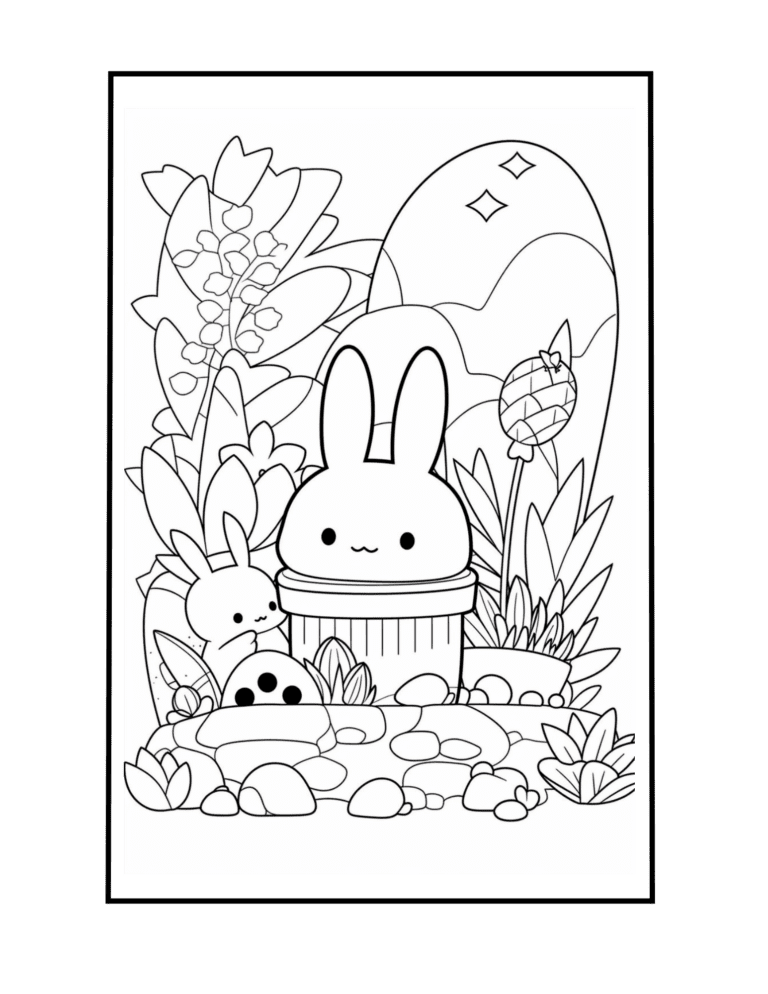 cute rabbit coloring page