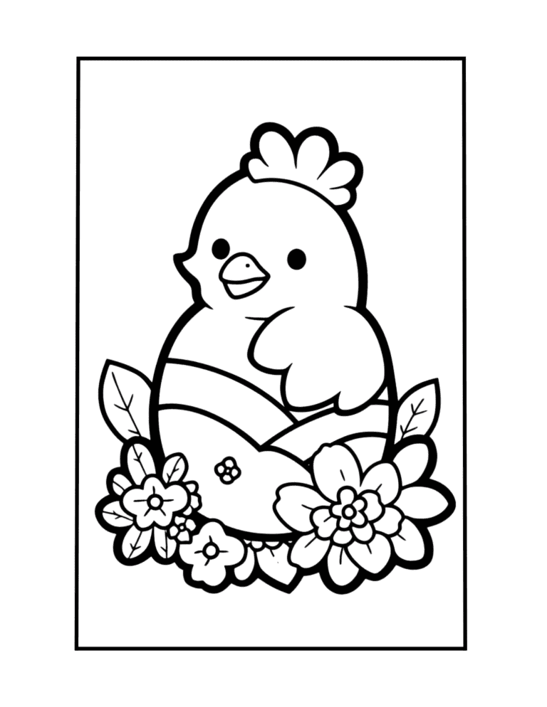 chicken easter coloring sheet