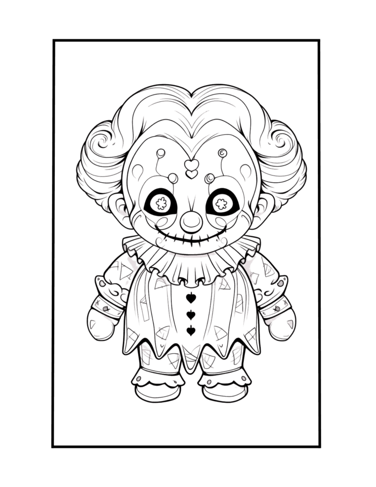 clown coloring page printable