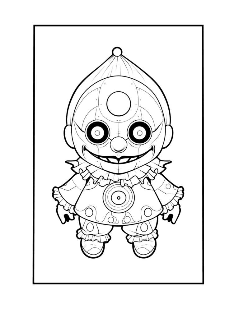 clown doll coloring page