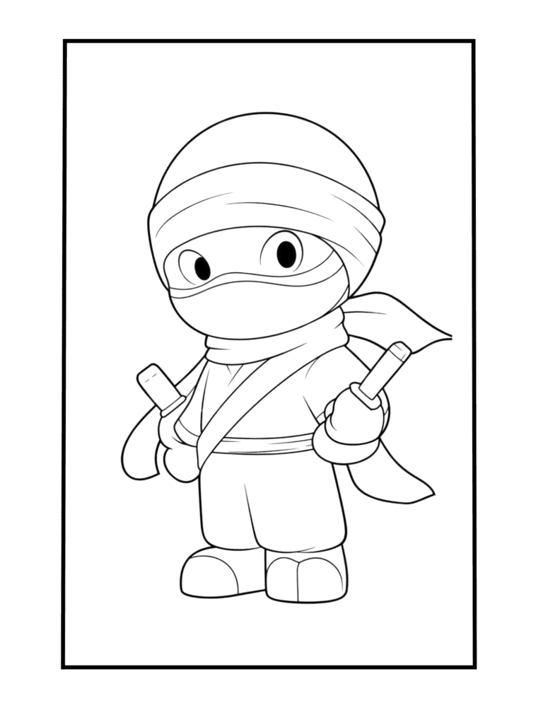 coloring page ninja