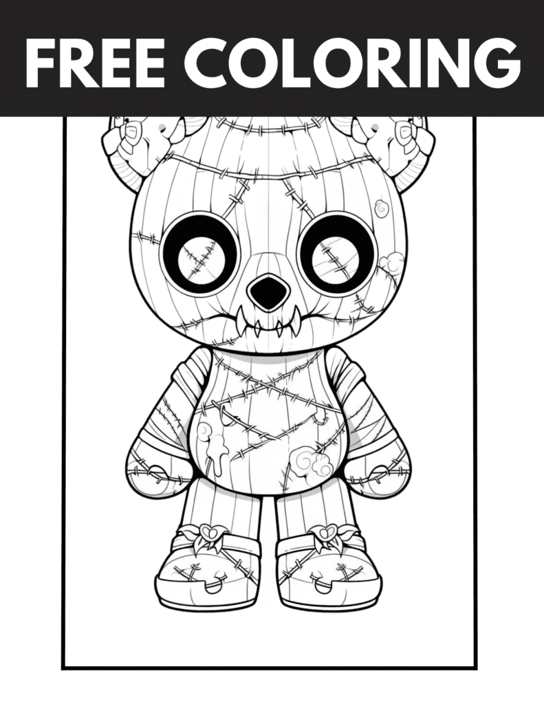 Scary Coloring Pages: Creepy Doll Coloring Sheets