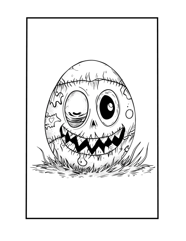 creepy easter coloring sheet