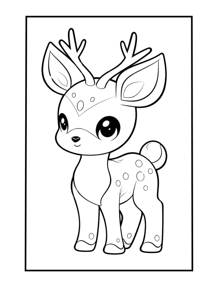 deer coloring page for kids