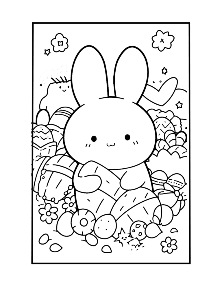 easter rabbit to color