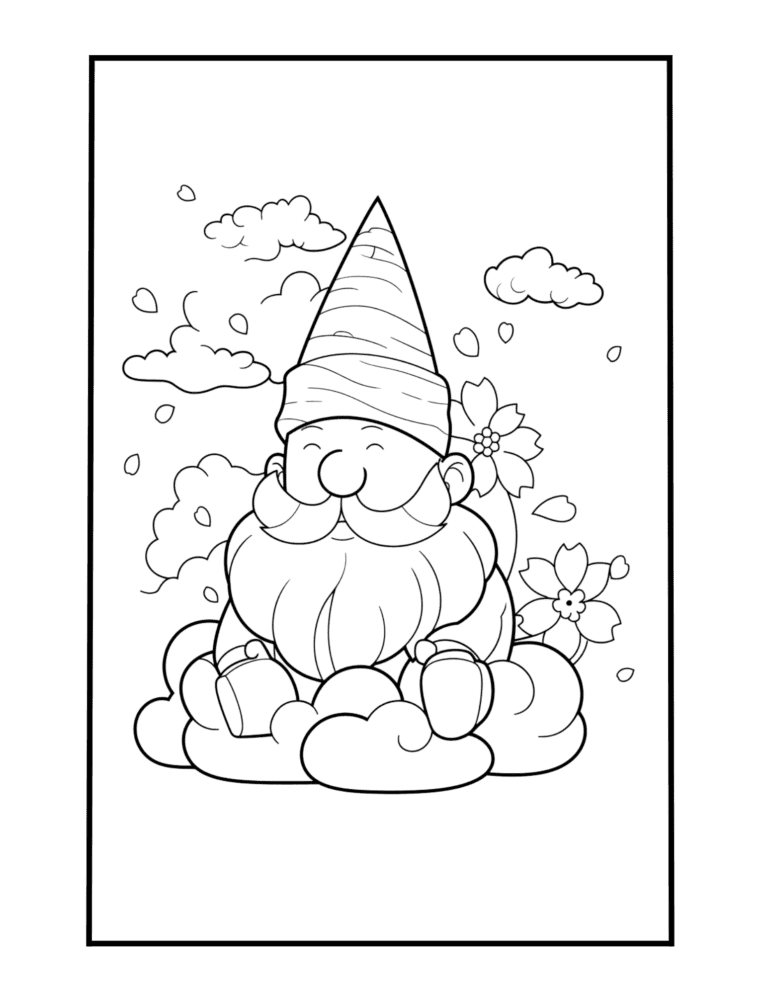 gnome coloring sheet for kids