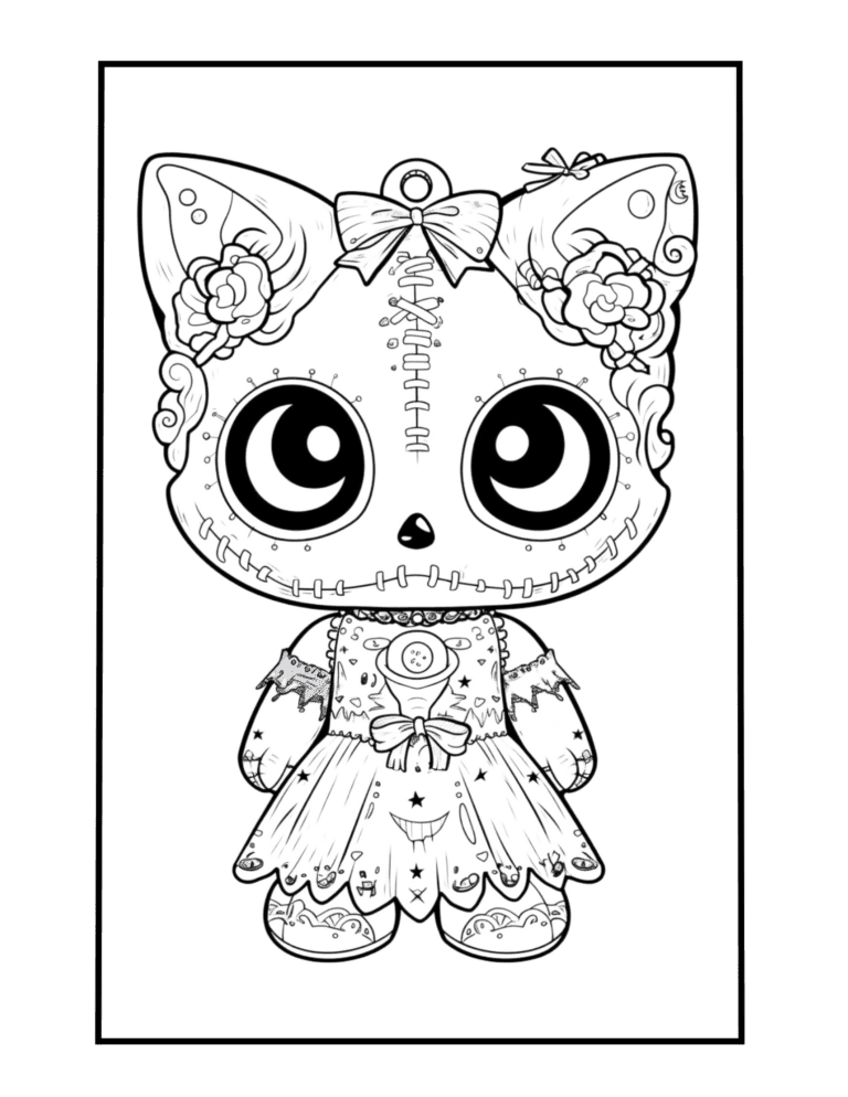 gothic doll coloring sheet
