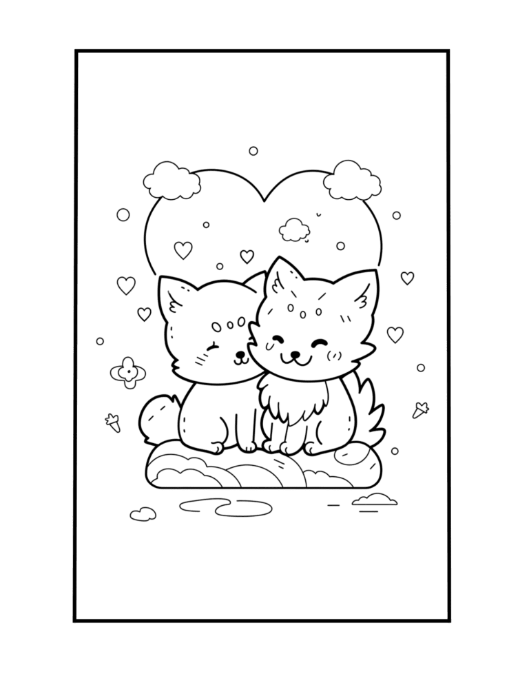 little wolfs cute coloring sheet