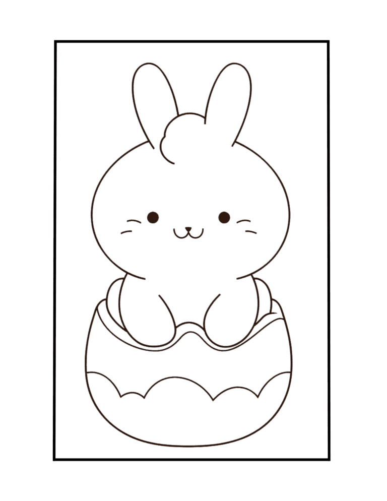 rabbit in easter egg coloring sheet