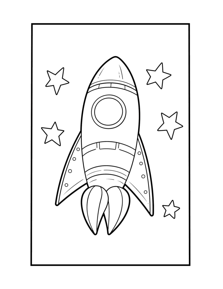 rocket coloring page