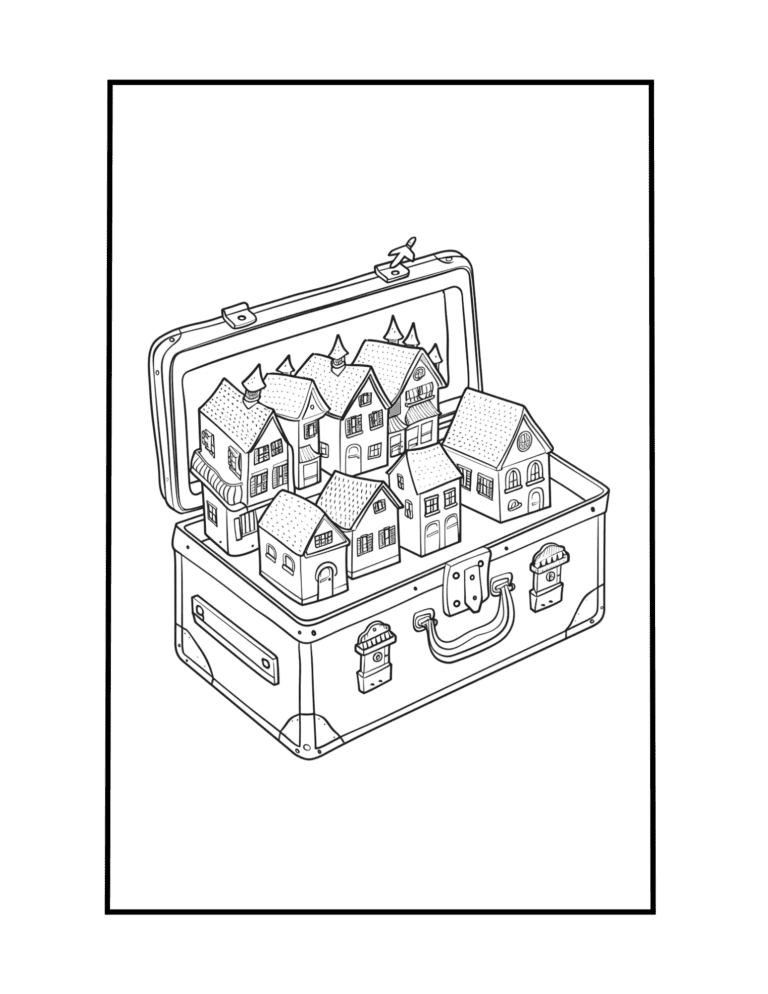 suitcase coloring page