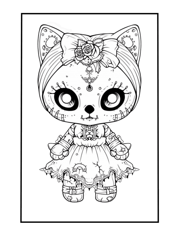 scary doll coloring page
