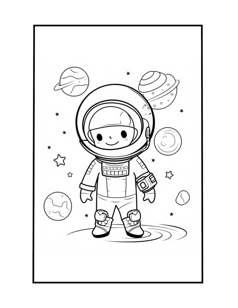 space coloring page for kids